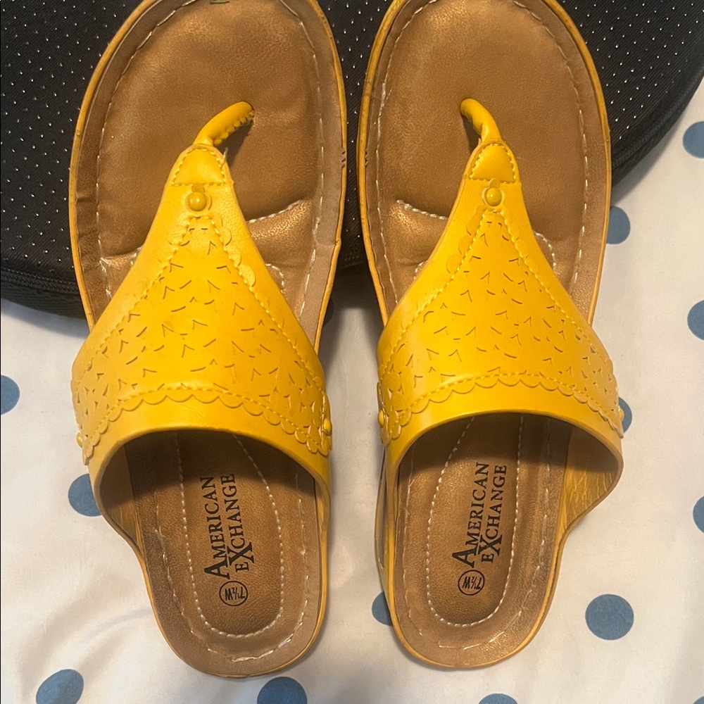 American Exchange Bright Yellow Women's Sandals
